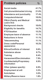 Survey Results Graph for Problem Policies
